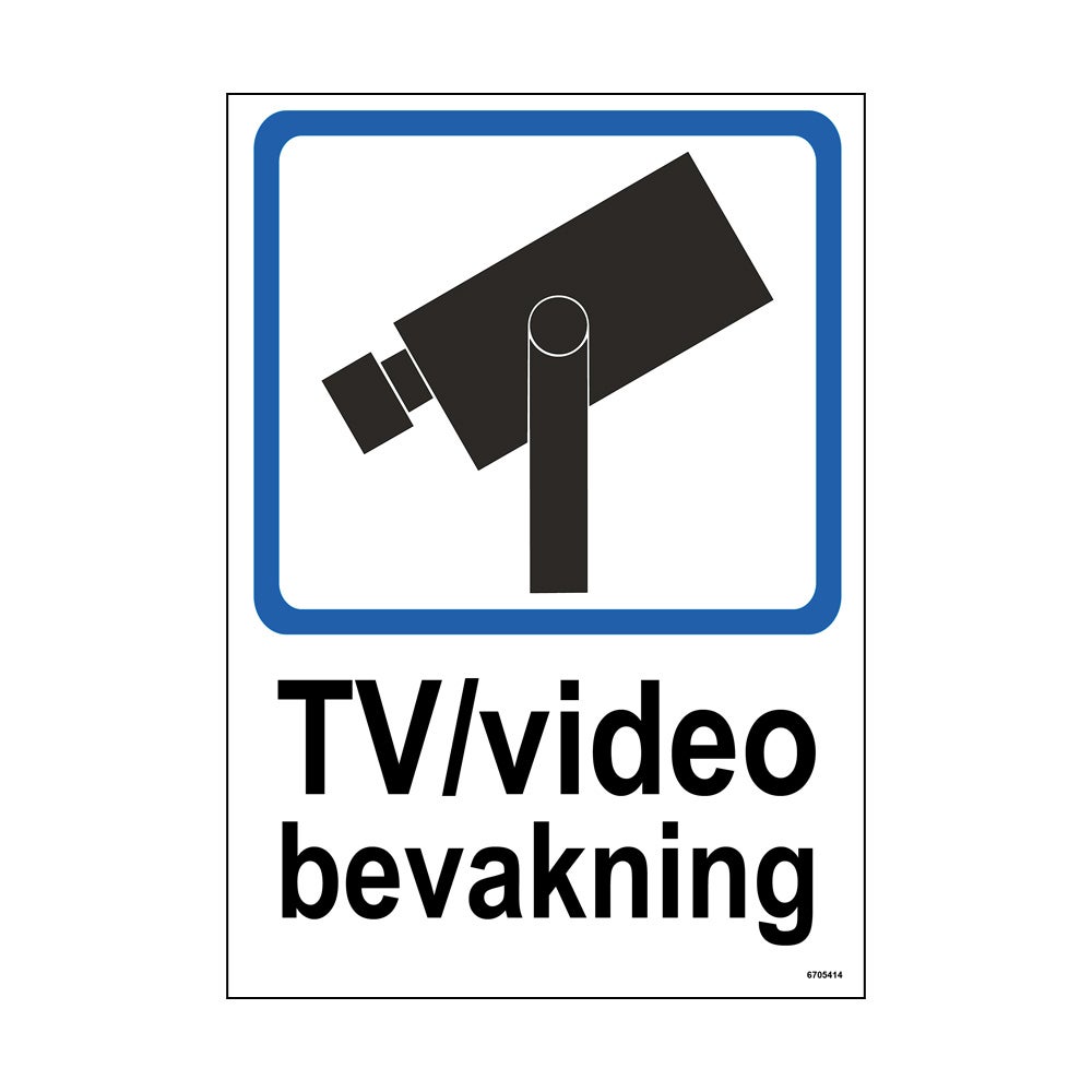 Påbudsskylt TV/Video 105x148 mm – Plast