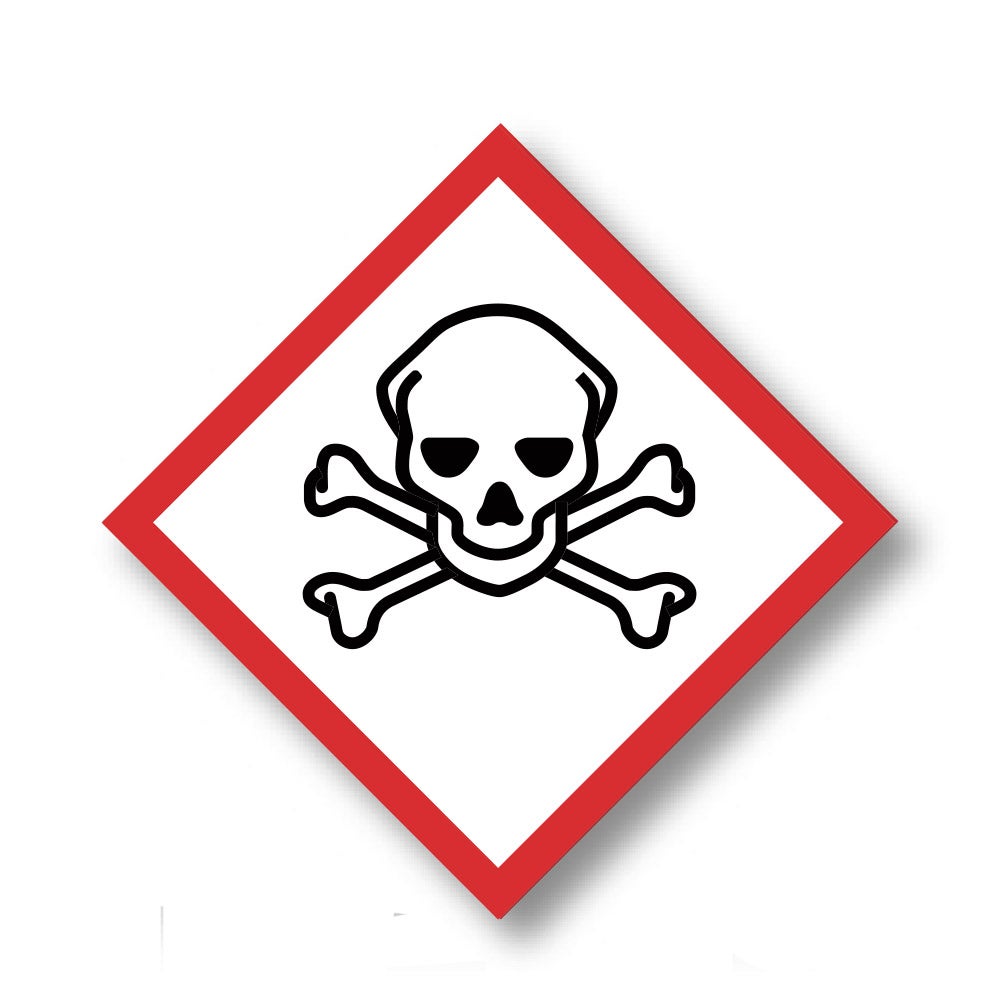 Kemisk risk dekal Giftig, 5st/fp 100x100 mm – Dekal