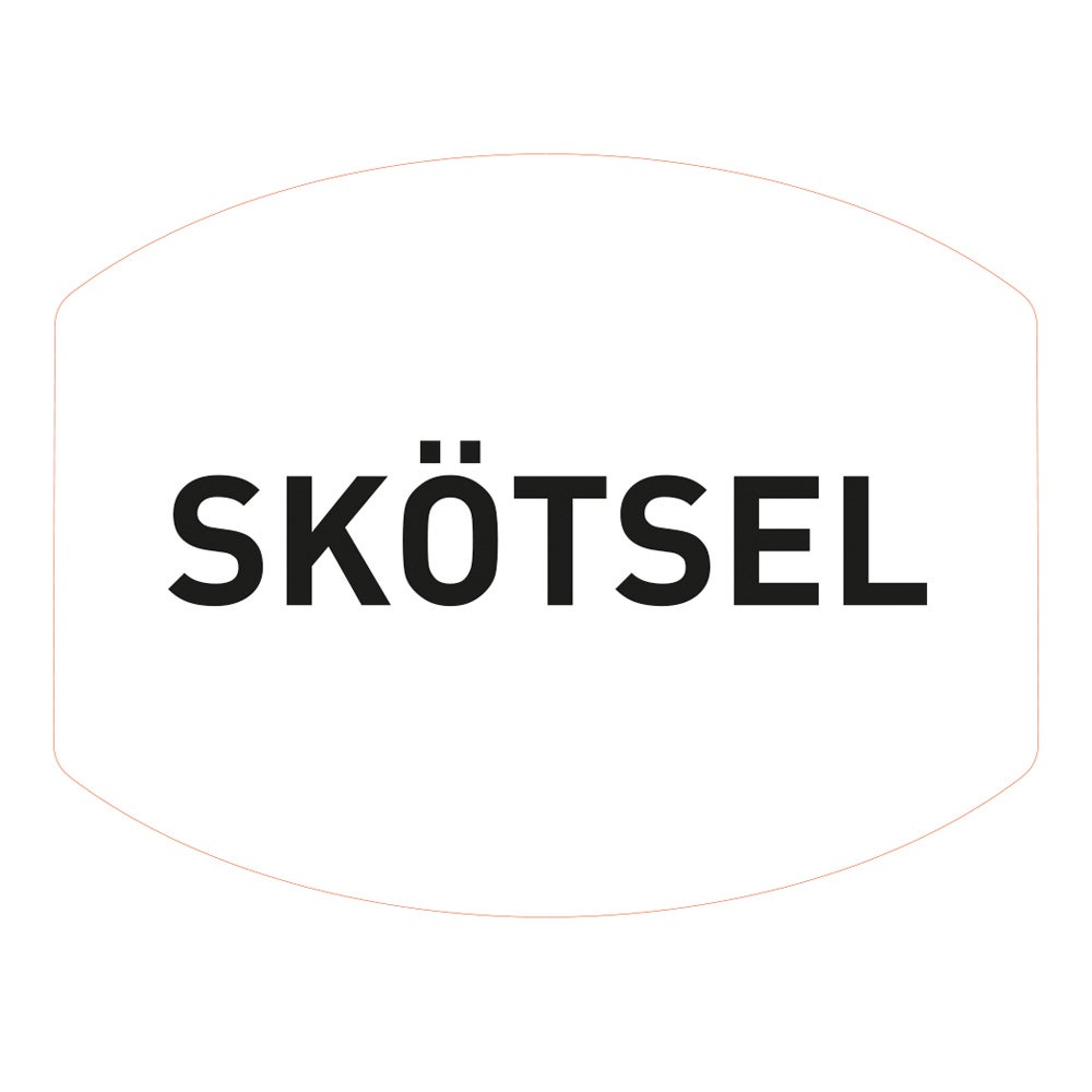 Plastskylt – Classic Variabel "Skötsel", Svart/Vit