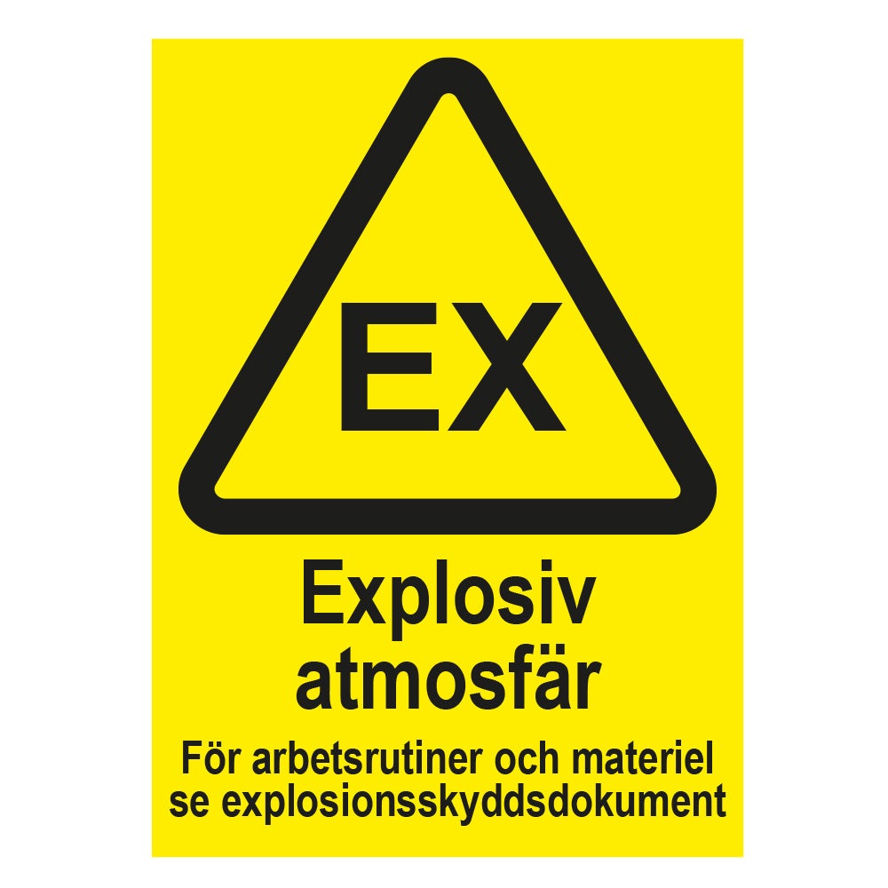 Varningsskylt Explosiv atmosfär 210x297 mm – Plast