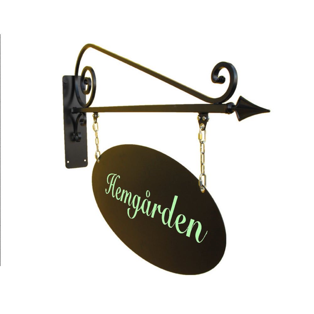 Smidesskylt 750x380 mm – Classic Oval 4-färg, Svart