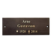 Graverad Brons Oxid Pos 190X70 mm 2 hål