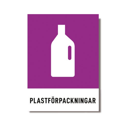 Återvinningsdekal Plastförpackningar 140x190 mm – 3st/fp.