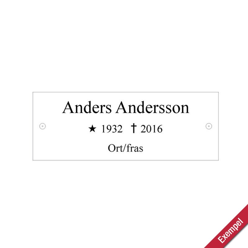 Bronsskylt 190x70 mm – Upphöjd gravyr