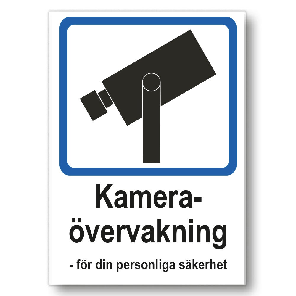 Trivsel- & Ordningsskylt Kameraövervakning 210x297 mm – Dekal