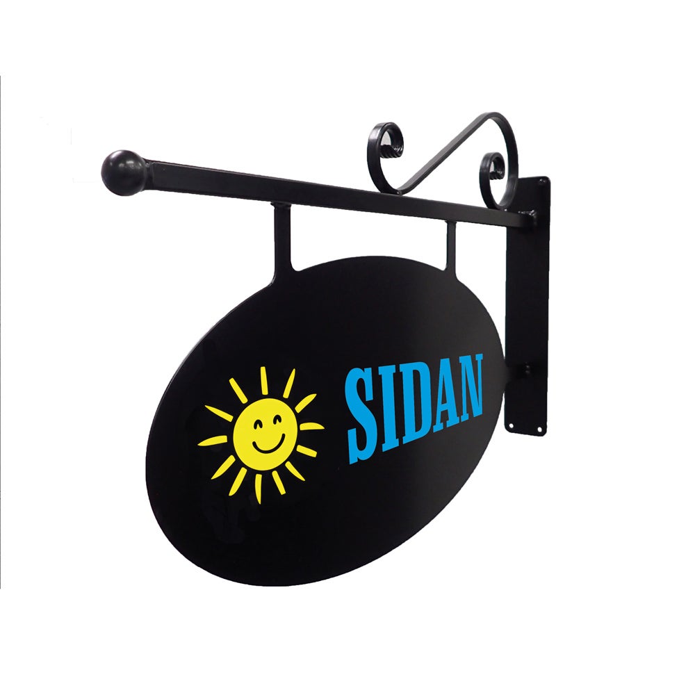 Smidesskylt 500x300 mm – Standard Oval 4-färg, Svart