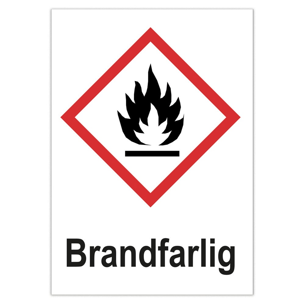 Kemisk risk dekal Brandfarlig 148x210 mm – Dekal