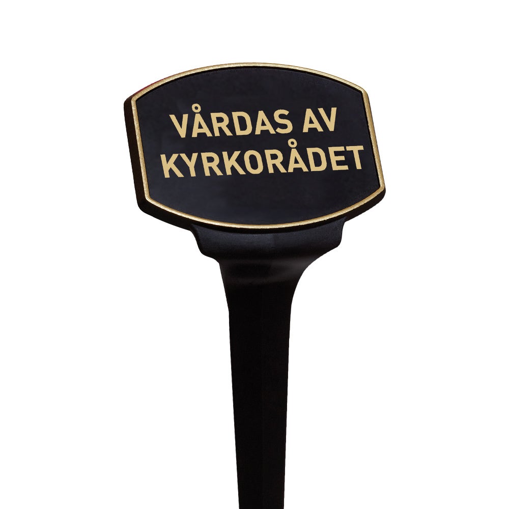 Skylt Classic – "Vårdas av kyrkorådet"