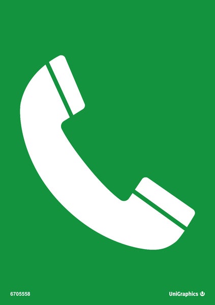 Påbudsskylt Nödtelefon 148x210 mm – Plast