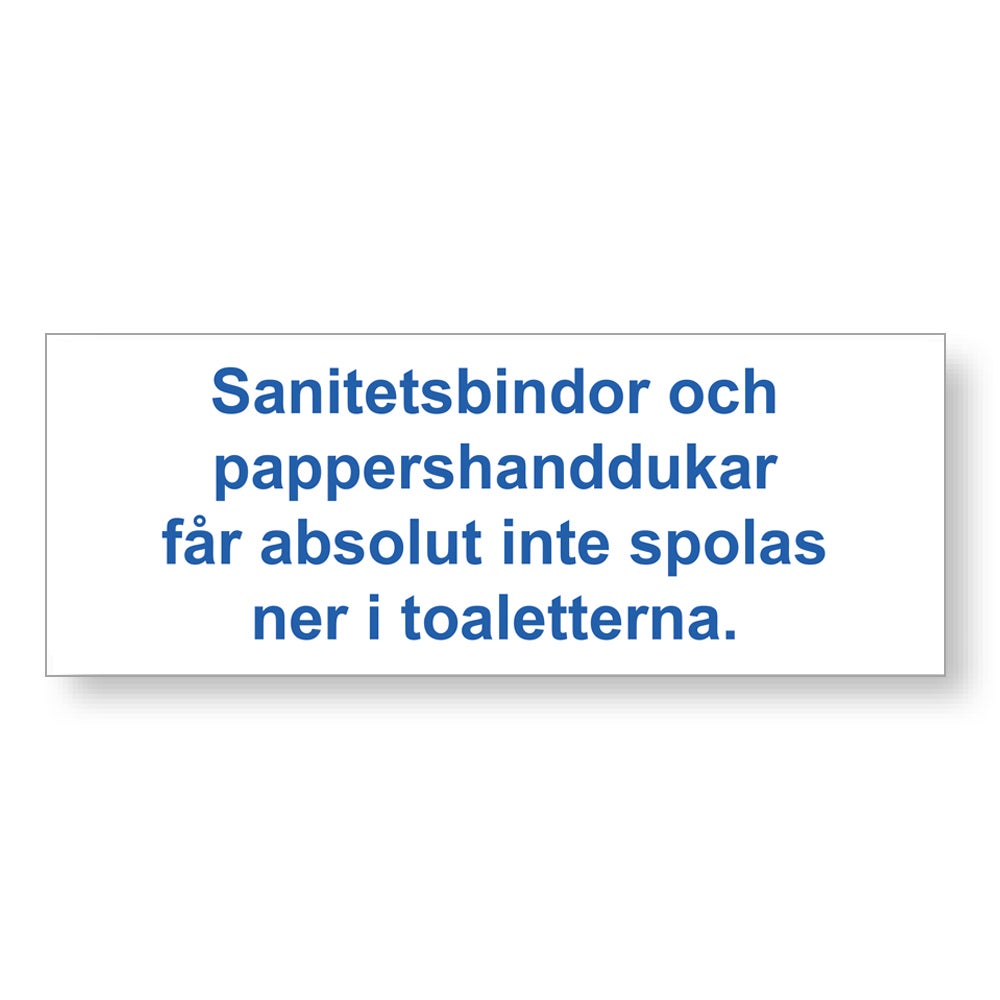 Trivsel- & Ordningsskylt Sanitetinstruktion 210x74 mm – Plast