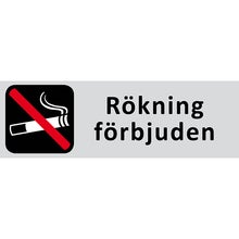 Informationsskylt Rökning förbjuden 225x80 mm