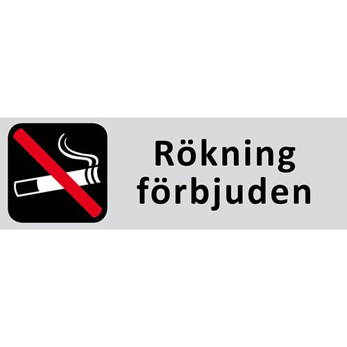 Informationsskylt Rökning förbjuden 225x80 mm