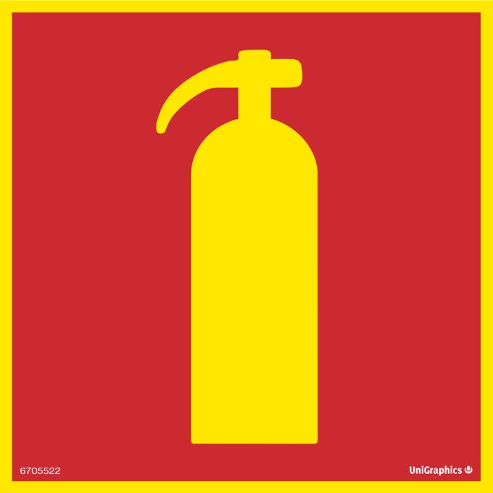 Handbrandsläckare 200x200 mm – Plast Efterlysande