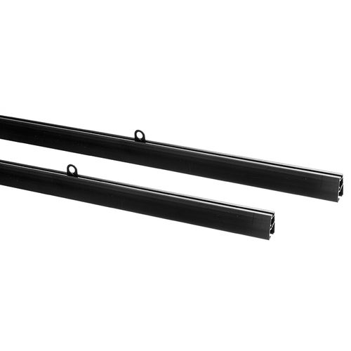 Plastlist svart monterad inkl öglor & ändknoppar