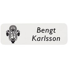 Namnbricka plast, 60x18 mm, vit, 4-färgs