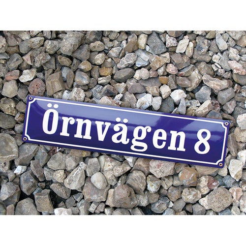 Emaljskylt Gatuskylt standard, 140 mm * upp till 600 mm