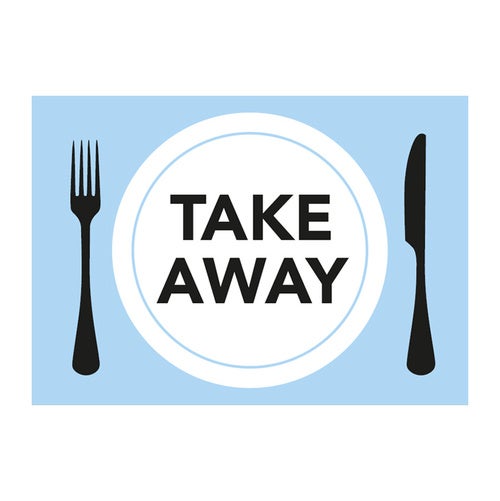 Dekal Take Away Svart/Blå 297x210 mm – 1st/fp.