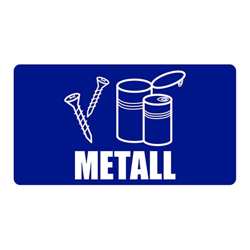 Återvinningsdekal Metall 180x100 mm
