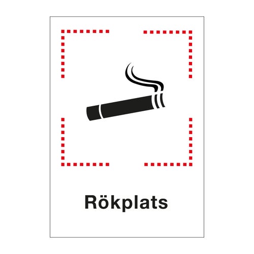 Informationsskylt Rökplats 148x210 mm – A5 Aluminium
