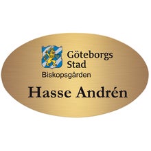 Namnbricka metall, 59x34 mm, Mässing, 4-färgs