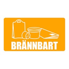 Återvinningsdekal Brännbart 180x100 mm