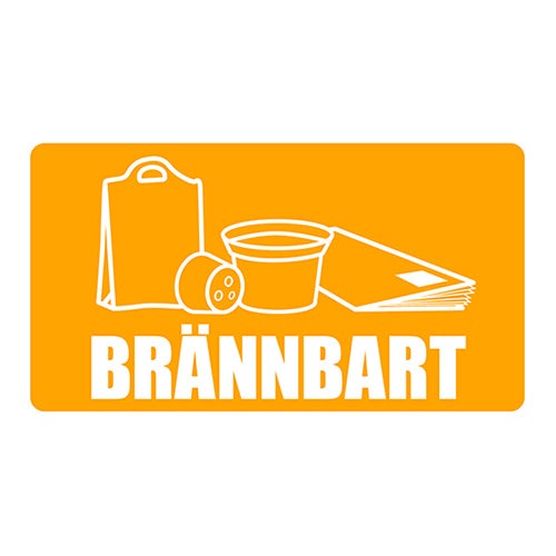 Återvinningsdekal Brännbart 180x100 mm