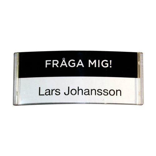 Namnbricka Atlantis svart - FRÅGA MIG!