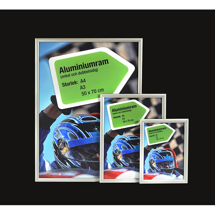 Aluminiumram 297x420 mm – Enkelsidig, 20 mm profil