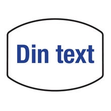 Plastskylt Classic Variabel – 75x56 mm, Vit/Blå text