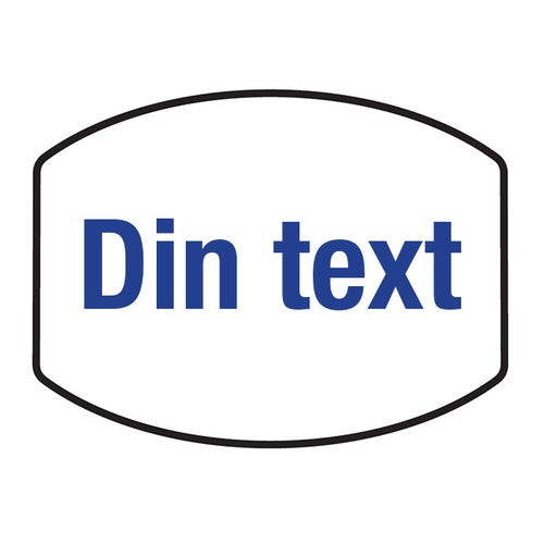 Plastskylt Classic Variabel – 75x56 mm, Vit/Blå text