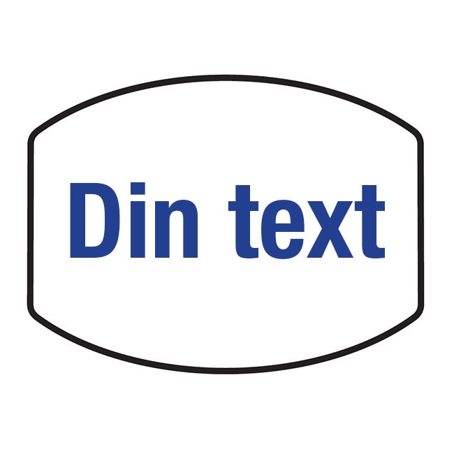 Plastskylt Classic Variabel – 75x56 mm, Vit/Blå text