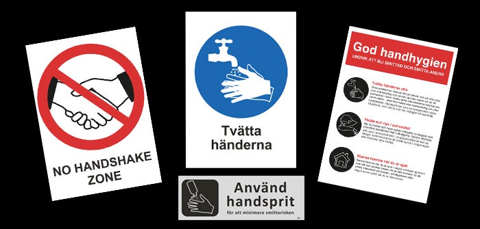 Hygienskyltar och dekaler