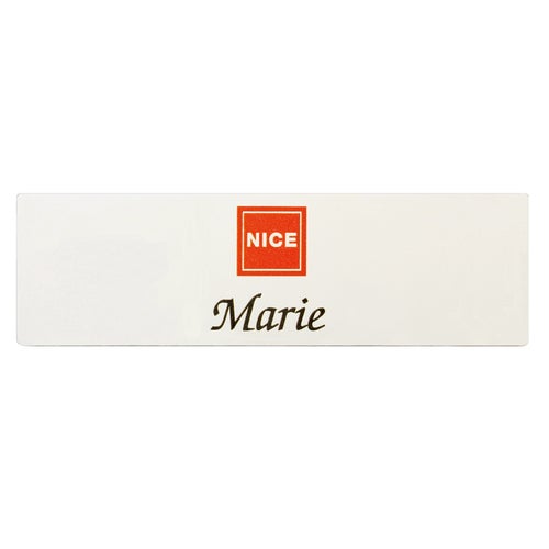 Namnbricka aluminium, 60x18 mm, Vit, 4-färgs