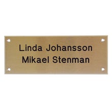 Graverad dörrskylt 160x60 mm – Borstad Mässing