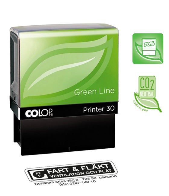 Stämpel 47x18 mm – Colop Green Line Printer 30, Blå