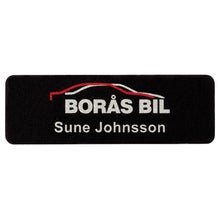 Namnbricka plast, 76x25 mm, svart, 4-färgs