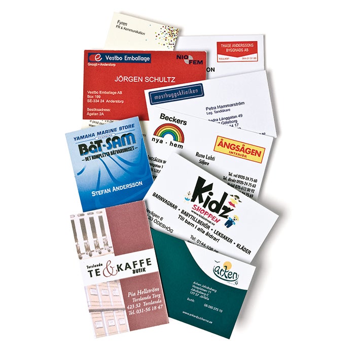 4 färgs 250 g 1 sida Visitkort