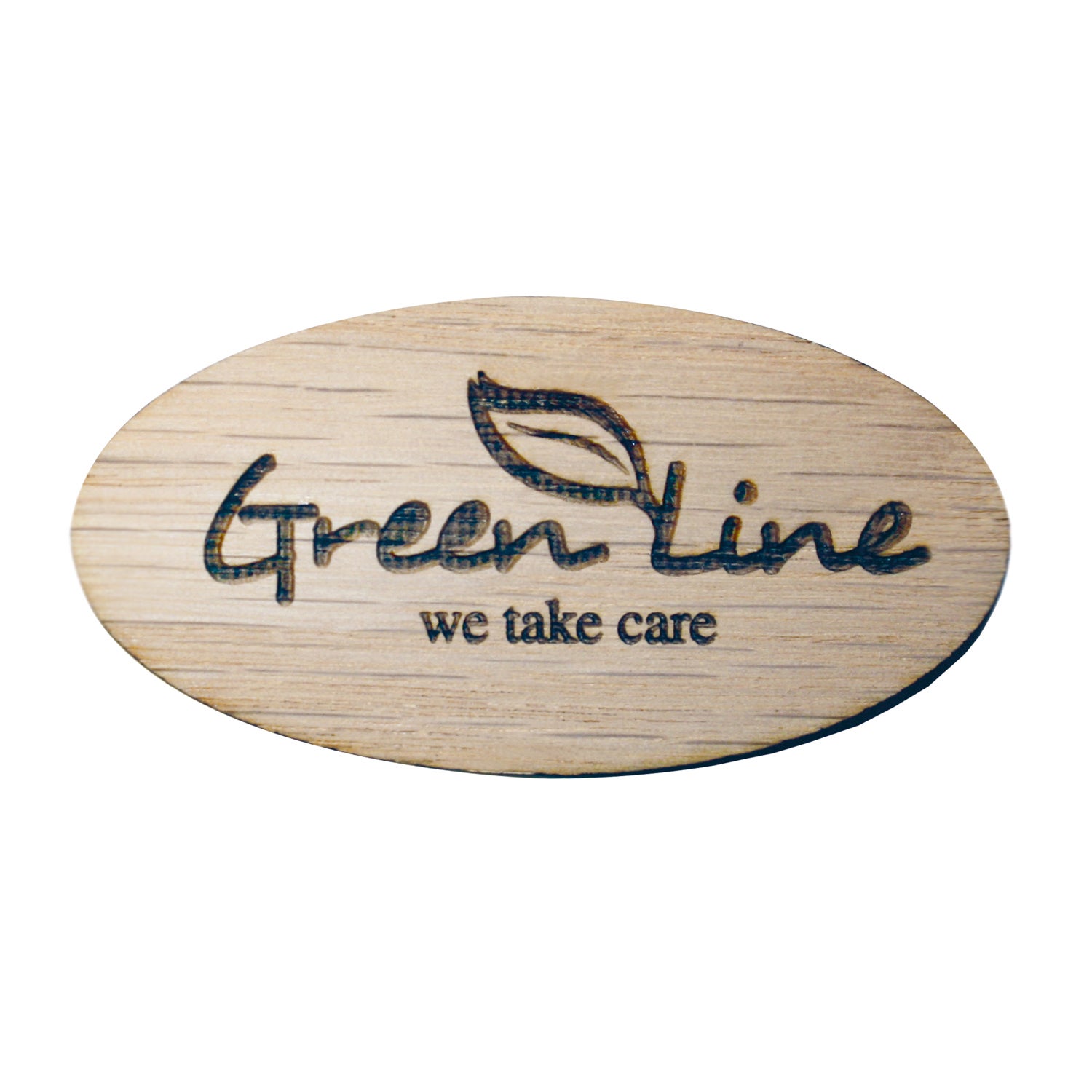 Namnbricka lasergraverad trä, 63x32 mm, Röd Ceder (Oval)