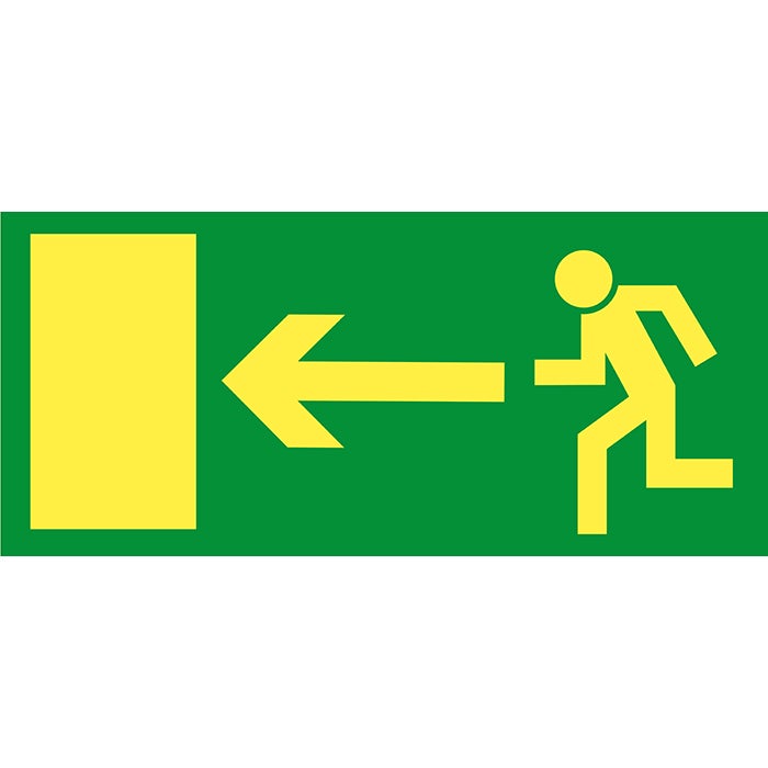 Nödskylt Vänster – Aluminium MEGA