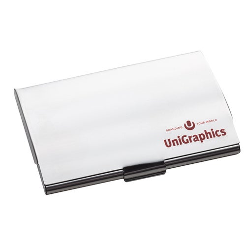 Visitkortsask Stål - välvd - 20 kort