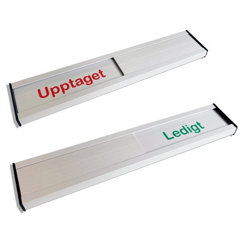 Skjutpanel 200x40 mm – Plan, Ledigt/Upptaget Röd/Grön