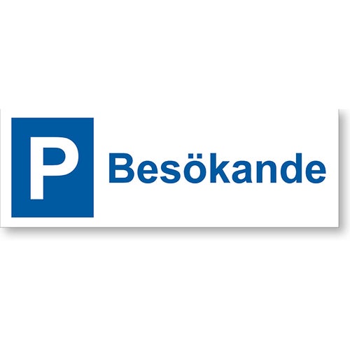 Parkeringsskylt Besökande 297x105 mm