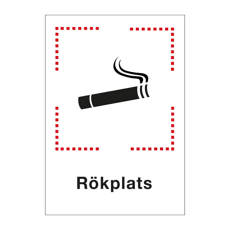 Informationsskylt Rökplats 105x148 mm – A6 Plast