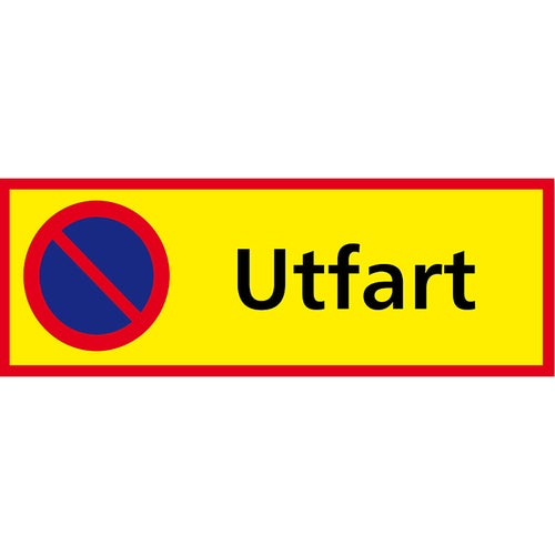 Parkeringsskylt Förbjuden Utfart 590x210 mm