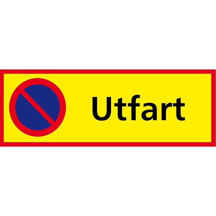 Parkeringsskylt Förbjuden Utfart 590x210 mm