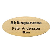 Graverad 1-färg metall Mässing Oval Namnbricka