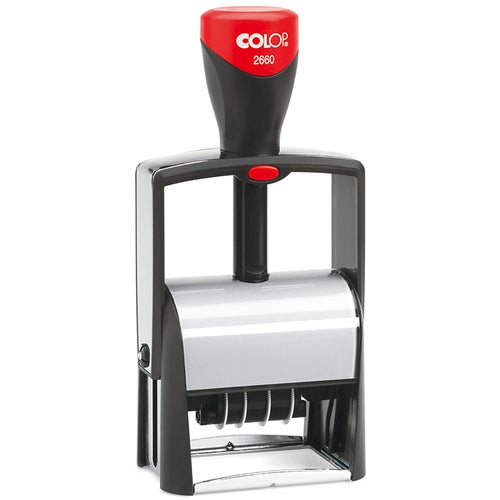 Datumstämpel 58x37 mm – Colop S2660 Stativ, Röd