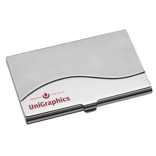 Visitkortsask Stål - vågform - 20 kort