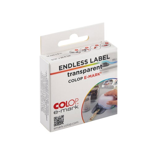 Colop e-mark, Etikett på rulle Transparent 14 mm x 8 m PET