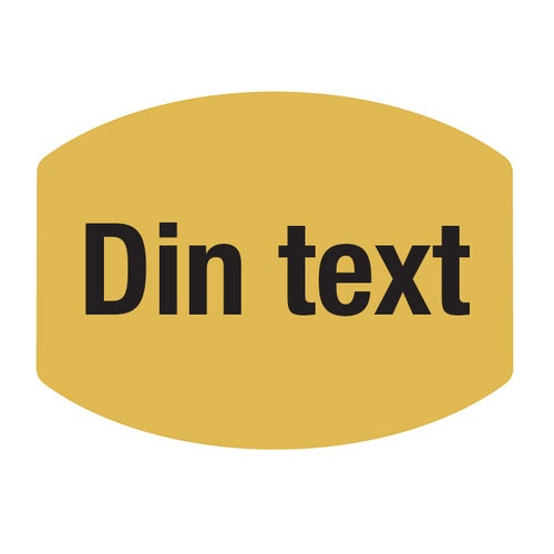 Plastskylt Classic Variabel – 75x56 mm, Guld/Svart text
